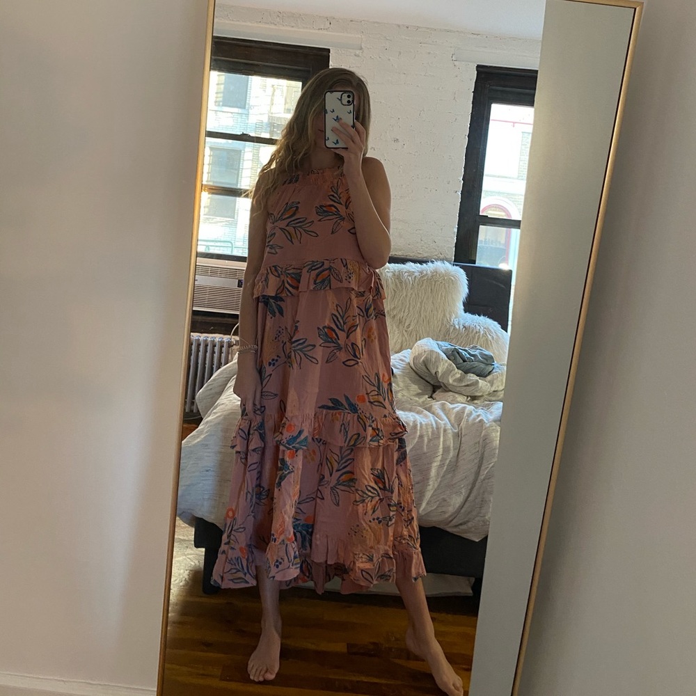 Free People desertrose combo tiered maxi dress NWT